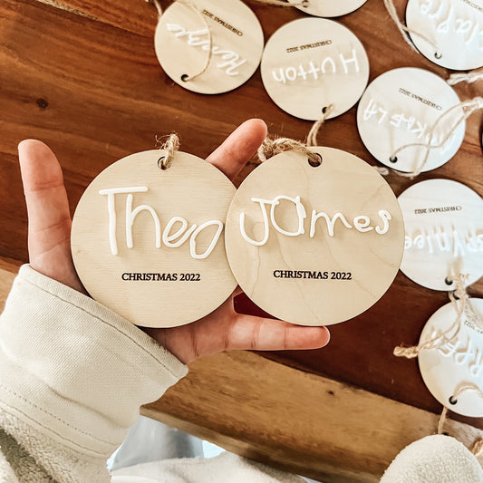 Handwritten Name Ornament