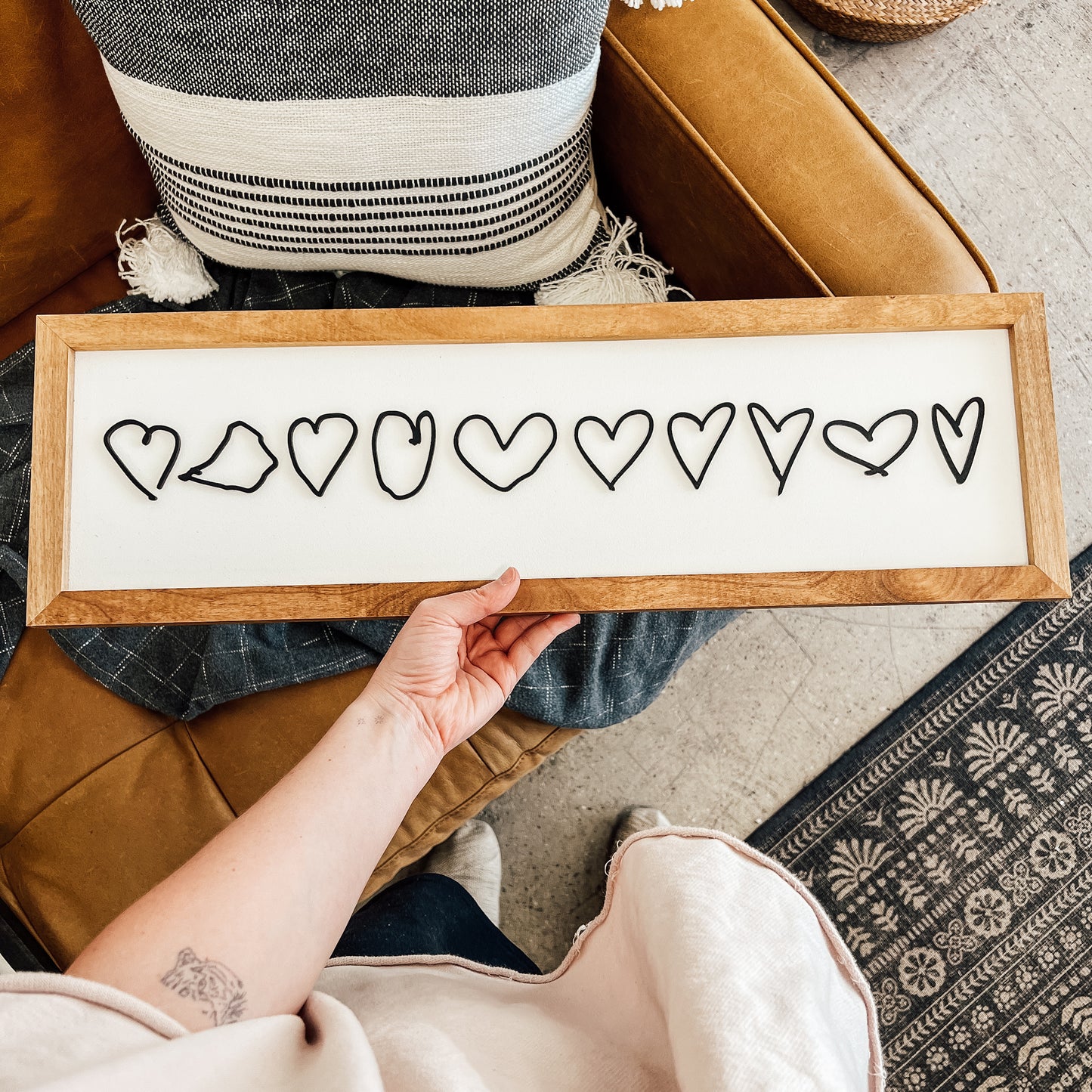 Black Handwritten Hearts Sign