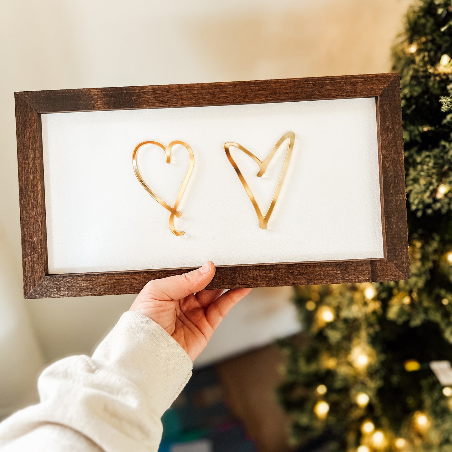 GOLD Handwriting Hearts Sign