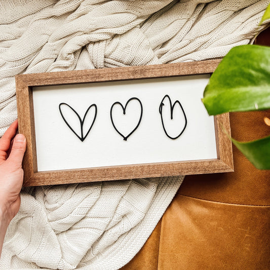 Black Handwritten Hearts Sign