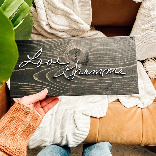 Unframed Small Handwriting Sign