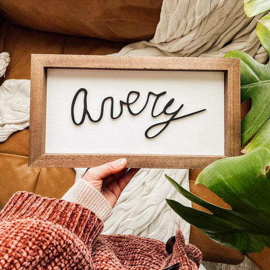 Kid’s handwritten name!