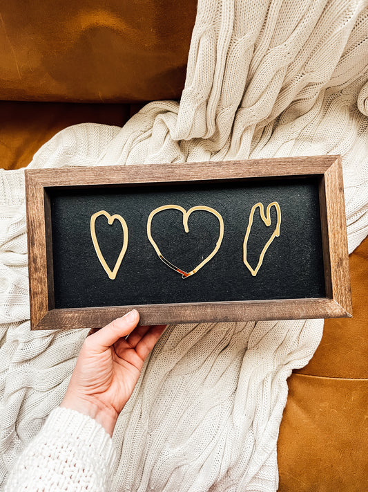 BLACK + GOLD Handwriting Hearts Sign